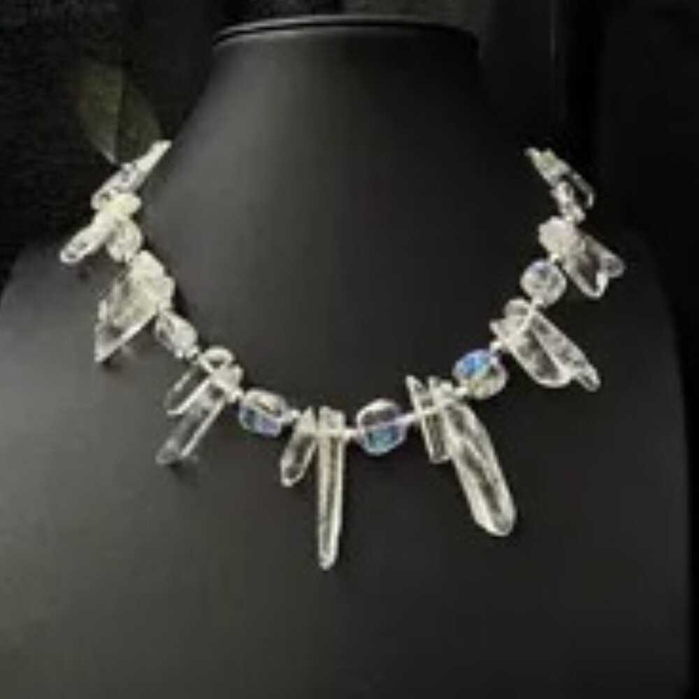 New! Natural Crystal Irregular Necklace  NWOT